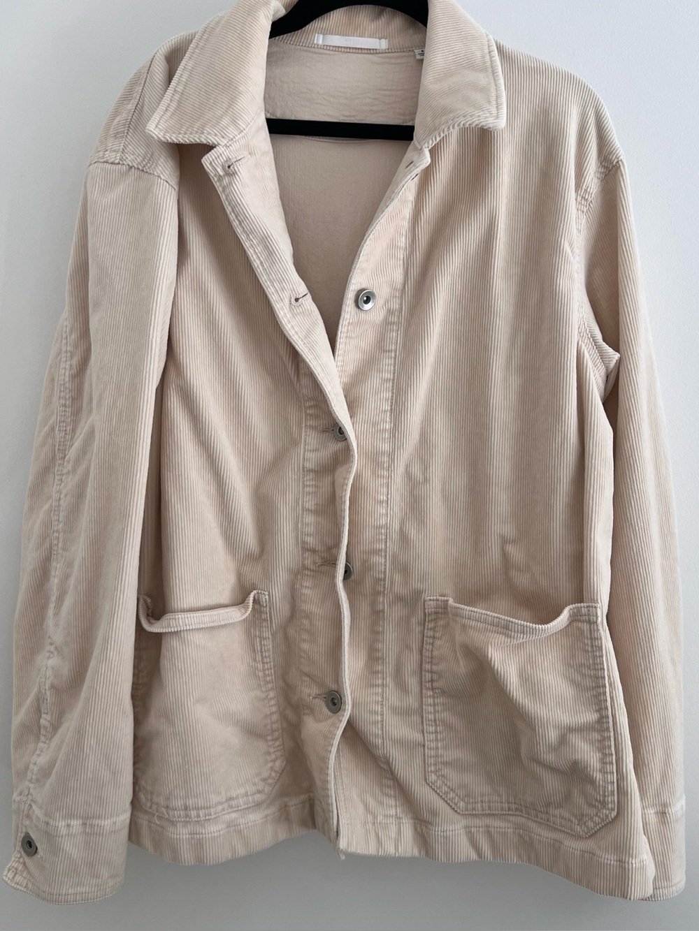 Uniqlo Cream White Corduroy Button-Up Jacket